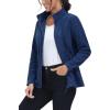 imageMAGCOMSEN Fleece Jacket Women Zip UP Lightweight Soft Polar Warm Winter Jackets for Women with Pockets Outdoor HikingDark Blue