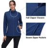 imageMAGCOMSEN Fleece Jacket Women Zip UP Lightweight Soft Polar Warm Winter Jackets for Women with Pockets Outdoor HikingDark Blue