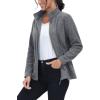 imageMAGCOMSEN Fleece Jacket Women Zip UP Lightweight Soft Polar Warm Winter Jackets for Women with Pockets Outdoor HikingDark Grey