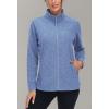 imageMAGCOMSEN Fleece Jacket Women Zip UP Lightweight Soft Polar Warm Winter Jackets for Women with Pockets Outdoor HikingGrey Blue
