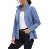 imageMAGCOMSEN Fleece Jacket Women Zip UP Lightweight Soft Polar Warm Winter Jackets for Women with Pockets Outdoor HikingGrey Blue