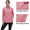 imageMAGCOMSEN Fleece Jacket Women Zip UP Lightweight Soft Polar Warm Winter Jackets for Women with Pockets Outdoor HikingGrey Pink