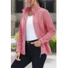 imageMAGCOMSEN Fleece Jacket Women Zip UP Lightweight Soft Polar Warm Winter Jackets for Women with Pockets Outdoor HikingGrey Pink