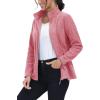 imageMAGCOMSEN Fleece Jacket Women Zip UP Lightweight Soft Polar Warm Winter Jackets for Women with Pockets Outdoor HikingGrey Pink