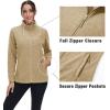 imageMAGCOMSEN Fleece Jacket Women Zip UP Lightweight Soft Polar Warm Winter Jackets for Women with Pockets Outdoor HikingKhaki