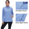 imageMAGCOMSEN Fleece Jacket Women Zip UP Lightweight Soft Polar Warm Winter Jackets for Women with Pockets Outdoor HikingLight Blue