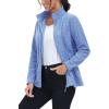 imageMAGCOMSEN Fleece Jacket Women Zip UP Lightweight Soft Polar Warm Winter Jackets for Women with Pockets Outdoor HikingLight Blue