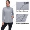 imageMAGCOMSEN Fleece Jacket Women Zip UP Lightweight Soft Polar Warm Winter Jackets for Women with Pockets Outdoor HikingLight Grey