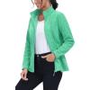 imageMAGCOMSEN Fleece Jacket Women Zip UP Lightweight Soft Polar Warm Winter Jackets for Women with Pockets Outdoor HikingMint Green