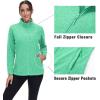 imageMAGCOMSEN Fleece Jacket Women Zip UP Lightweight Soft Polar Warm Winter Jackets for Women with Pockets Outdoor HikingMint Green