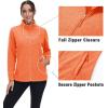 imageMAGCOMSEN Fleece Jacket Women Zip UP Lightweight Soft Polar Warm Winter Jackets for Women with Pockets Outdoor HikingOrange