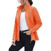 imageMAGCOMSEN Fleece Jacket Women Zip UP Lightweight Soft Polar Warm Winter Jackets for Women with Pockets Outdoor HikingOrange