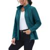 imageMAGCOMSEN Fleece Jacket Women Zip UP Lightweight Soft Polar Warm Winter Jackets for Women with Pockets Outdoor HikingPeacock Blue