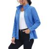 imageMAGCOMSEN Fleece Jacket Women Zip UP Lightweight Soft Polar Warm Winter Jackets for Women with Pockets Outdoor HikingSea Blue
