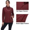 imageMAGCOMSEN Fleece Jacket Women Zip UP Lightweight Soft Polar Warm Winter Jackets for Women with Pockets Outdoor HikingWine Red