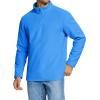 imageMAGCOMSEN Mens QuarterZip Pullover Polar Fleece Sweatshirt Stand Collar Long Sleeve Shirt for Men Thermal Winter FallAzure Blue