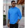 imageMAGCOMSEN Mens QuarterZip Pullover Polar Fleece Sweatshirt Stand Collar Long Sleeve Shirt for Men Thermal Winter FallAzure Blue
