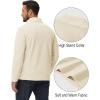 imageMAGCOMSEN Mens QuarterZip Pullover Polar Fleece Sweatshirt Stand Collar Long Sleeve Shirt for Men Thermal Winter FallBeige
