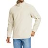 imageMAGCOMSEN Mens QuarterZip Pullover Polar Fleece Sweatshirt Stand Collar Long Sleeve Shirt for Men Thermal Winter FallBeige
