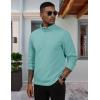 imageMAGCOMSEN Mens QuarterZip Pullover Polar Fleece Sweatshirt Stand Collar Long Sleeve Shirt for Men Thermal Winter FallGrey Green