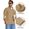 imageMAGCOMSEN Mens QuarterZip Pullover Polar Fleece Sweatshirt Stand Collar Long Sleeve Shirt for Men Thermal Winter FallKhaki