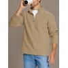 imageMAGCOMSEN Mens QuarterZip Pullover Polar Fleece Sweatshirt Stand Collar Long Sleeve Shirt for Men Thermal Winter FallKhaki