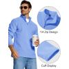 imageMAGCOMSEN Mens QuarterZip Pullover Polar Fleece Sweatshirt Stand Collar Long Sleeve Shirt for Men Thermal Winter FallLight Blue