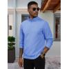 imageMAGCOMSEN Mens QuarterZip Pullover Polar Fleece Sweatshirt Stand Collar Long Sleeve Shirt for Men Thermal Winter FallLight Blue
