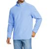 imageMAGCOMSEN Mens QuarterZip Pullover Polar Fleece Sweatshirt Stand Collar Long Sleeve Shirt for Men Thermal Winter FallLight Blue