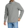 imageMAGCOMSEN Mens QuarterZip Pullover Polar Fleece Sweatshirt Stand Collar Long Sleeve Shirt for Men Thermal Winter FallLight Grey
