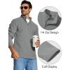 imageMAGCOMSEN Mens QuarterZip Pullover Polar Fleece Sweatshirt Stand Collar Long Sleeve Shirt for Men Thermal Winter FallLight Grey