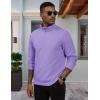 imageMAGCOMSEN Mens QuarterZip Pullover Polar Fleece Sweatshirt Stand Collar Long Sleeve Shirt for Men Thermal Winter FallLight Purple