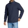 imageMAGCOMSEN Mens QuarterZip Pullover Polar Fleece Sweatshirt Stand Collar Long Sleeve Shirt for Men Thermal Winter FallNavy