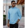 imageMAGCOMSEN Mens QuarterZip Pullover Polar Fleece Sweatshirt Stand Collar Long Sleeve Shirt for Men Thermal Winter FallWater Blue