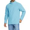 imageMAGCOMSEN Mens QuarterZip Pullover Polar Fleece Sweatshirt Stand Collar Long Sleeve Shirt for Men Thermal Winter FallWater Blue