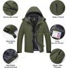 imageMAGCOMSEN Mens Winter Coats Ski Snow Rain Jackets Water Resistant with Hood Warm Fleece Parka Hiking Fishing WorkArmy Green