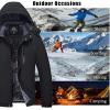 imageMAGCOMSEN Mens Winter Coats Ski Snow Rain Jackets Water Resistant with Hood Warm Fleece Parka Hiking Fishing WorkBlack