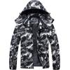 imageMAGCOMSEN Mens Winter Coats Ski Snow Rain Jackets Water Resistant with Hood Warm Fleece Parka Hiking Fishing WorkBlack Camo