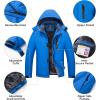 imageMAGCOMSEN Mens Winter Coats Ski Snow Rain Jackets Water Resistant with Hood Warm Fleece Parka Hiking Fishing WorkBright Blue