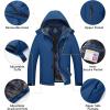 imageMAGCOMSEN Mens Winter Coats Ski Snow Rain Jackets Water Resistant with Hood Warm Fleece Parka Hiking Fishing WorkDenim Blue