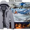 imageMAGCOMSEN Mens Winter Coats Ski Snow Rain Jackets Water Resistant with Hood Warm Fleece Parka Hiking Fishing WorkLight Grey