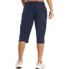 imageMAGCOMSEN Mens Workout Gym Shorts Quick Dry 34 Capri Pants Zipper Pockets Hiking Athletic Running ShortsNavy