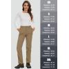 imageMAGCOMSEN Womens Fleece Lined Waterproof Insulated Softshell Pants Outdoor Snow Ski Pants Winter Warm Hiking PantsKhaki