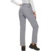 imageMAGCOMSEN Womens Fleece Lined Waterproof Insulated Softshell Pants Outdoor Snow Ski Pants Winter Warm Hiking PantsLight Grey