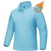 imageMAGCOMSEN Mens QuarterZip Pullover Polar Fleece Sweatshirt Stand Collar Long Sleeve Shirt for Men Thermal Winter FallWater Blue