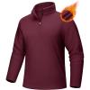 imageMAGCOMSEN Mens QuarterZip Pullover Polar Fleece Sweatshirt Stand Collar Long Sleeve Shirt for Men Thermal Winter FallWine Red