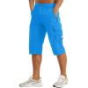 imageMAGCOMSEN Mens Workout Gym Shorts Quick Dry 34 Capri Pants Zipper Pockets Hiking Athletic Running ShortsAzure