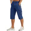 imageMAGCOMSEN Mens Workout Gym Shorts Quick Dry 34 Capri Pants Zipper Pockets Hiking Athletic Running ShortsRoyal Blue