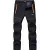 imageMAGCOMSEN Winter Pants for Men Snow Ski Pants Fleece Lined Water Resistant Softshell Hiking Pants 4 PocketsBlack