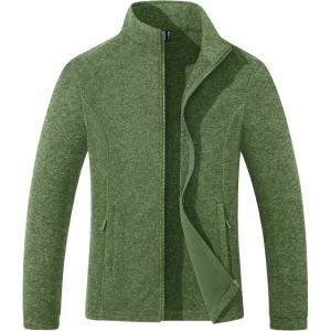 imageMAGCOMSEN Fleece Jacket Women Zip UP Lightweight Soft Polar Warm Winter Jackets for Women with Pockets Outdoor HikingArmy Green